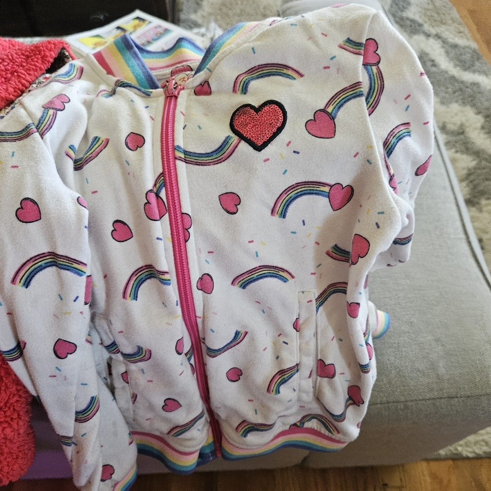 Rainbow Heart Zip-Up Sweatshirt